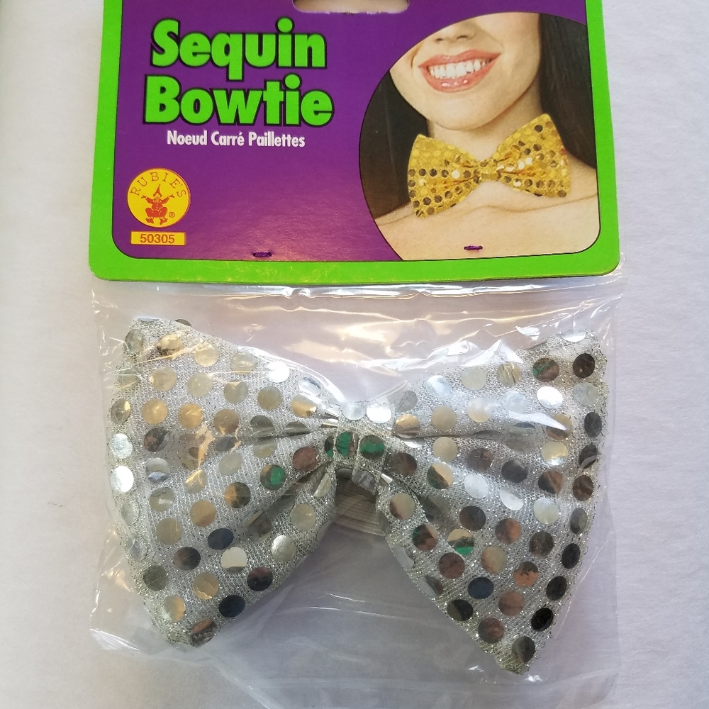 Silver Sequin Bowtie for costume